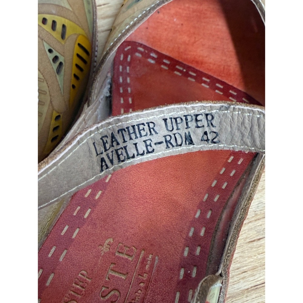 L'Artiste Spring Step Avelle Red Multi Leather Hand Painted‎ Sandals Heels 42 - Picture 5 of 7